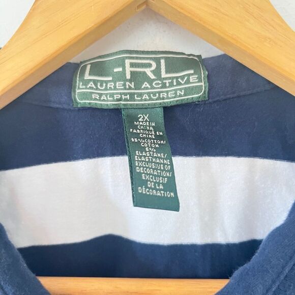 Lauren Ralph Lauren Vintage 90's Stripe Polo Shirt - Picture 7 of 8